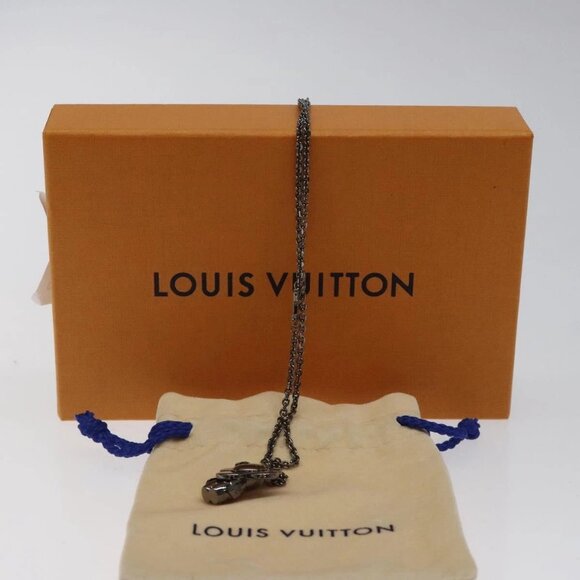 LOUIS VUITTON Pendant Vivienne Necklace metal Silver Tone M00831 LV Auth 120237 - Picture 1 of 16